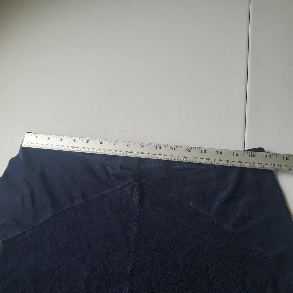 Coldwater Creek Skirt Womens XL Blue A-Line Jersey Midi Elastic Waist Made USA - Picture 6 of 7
